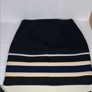 White House Black Market Elegant Black and Navy Striped Skirt size 2